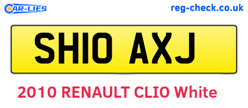 SH10AXJ are the vehicle registration plates.