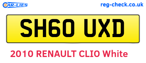 SH60UXD are the vehicle registration plates.