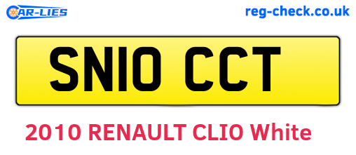 SN10CCT are the vehicle registration plates.