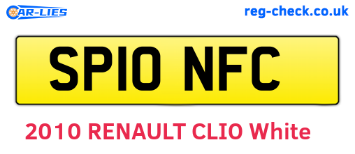 SP10NFC are the vehicle registration plates.
