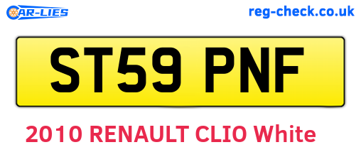 ST59PNF are the vehicle registration plates.
