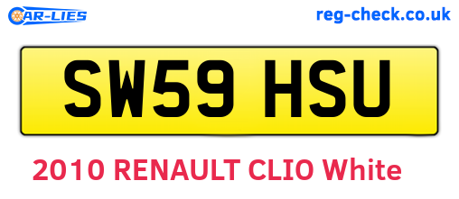 SW59HSU are the vehicle registration plates.