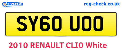 SY60UOO are the vehicle registration plates.