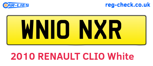 WN10NXR are the vehicle registration plates.