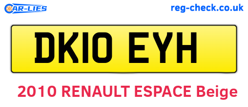 DK10EYH are the vehicle registration plates.