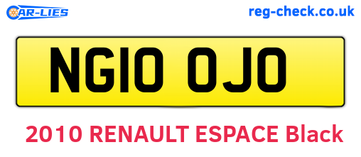 NG10OJO are the vehicle registration plates.
