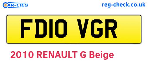 FD10VGR are the vehicle registration plates.
