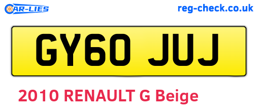GY60JUJ are the vehicle registration plates.