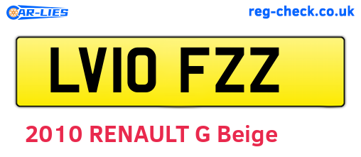 LV10FZZ are the vehicle registration plates.