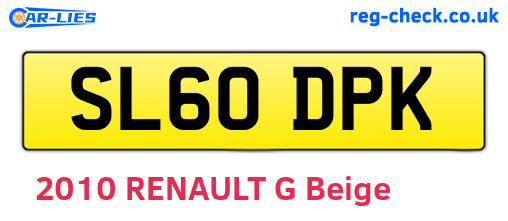 SL60DPK are the vehicle registration plates.