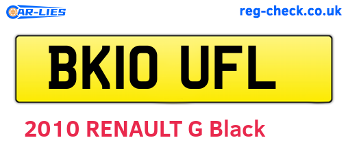 BK10UFL are the vehicle registration plates.
