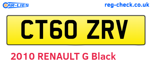 CT60ZRV are the vehicle registration plates.