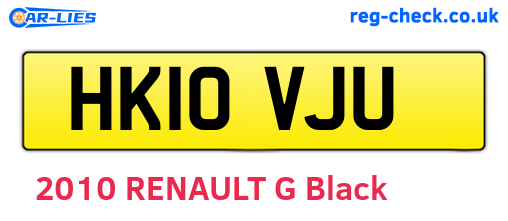 HK10VJU are the vehicle registration plates.