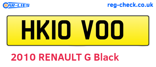 HK10VOO are the vehicle registration plates.