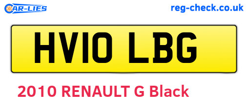 HV10LBG are the vehicle registration plates.
