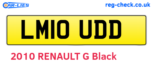 LM10UDD are the vehicle registration plates.