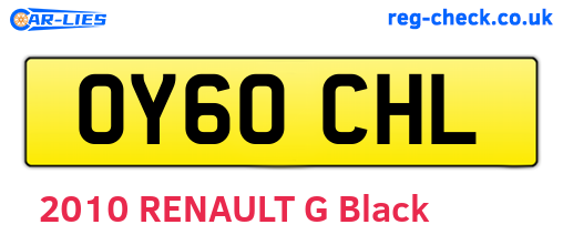 OY60CHL are the vehicle registration plates.