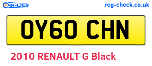 OY60CHN are the vehicle registration plates.