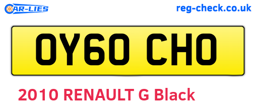 OY60CHO are the vehicle registration plates.