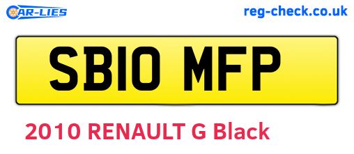 SB10MFP are the vehicle registration plates.
