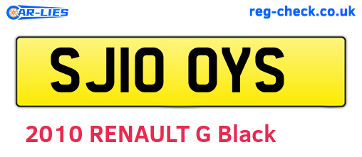 SJ10OYS are the vehicle registration plates.