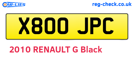 X800JPC are the vehicle registration plates.