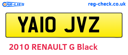 YA10JVZ are the vehicle registration plates.