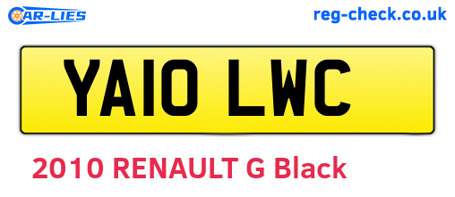 YA10LWC are the vehicle registration plates.