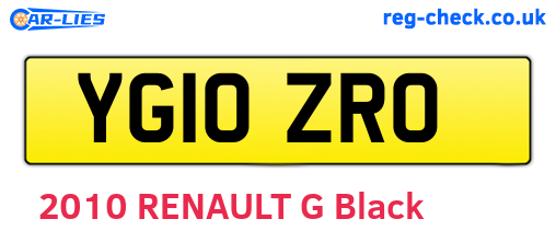 YG10ZRO are the vehicle registration plates.