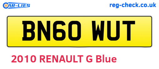BN60WUT are the vehicle registration plates.