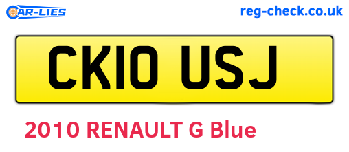 CK10USJ are the vehicle registration plates.