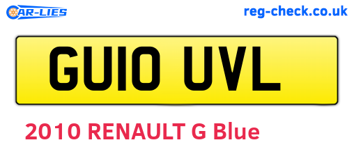 GU10UVL are the vehicle registration plates.