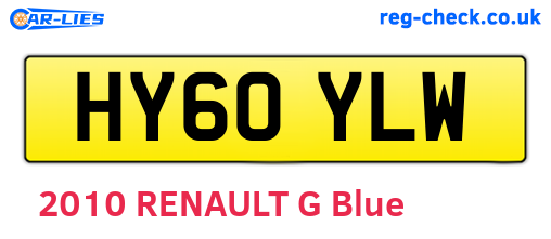 HY60YLW are the vehicle registration plates.