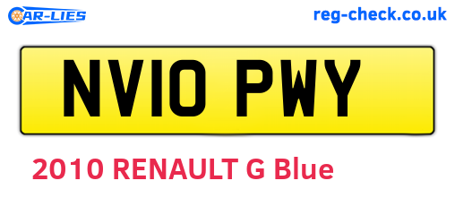 NV10PWY are the vehicle registration plates.