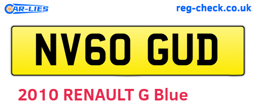 NV60GUD are the vehicle registration plates.