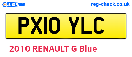 PX10YLC are the vehicle registration plates.