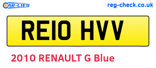 RE10HVV are the vehicle registration plates.