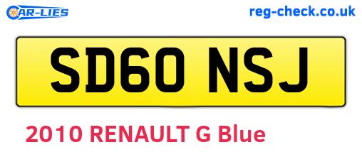 SD60NSJ are the vehicle registration plates.