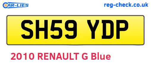 SH59YDP are the vehicle registration plates.