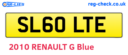 SL60LTE are the vehicle registration plates.