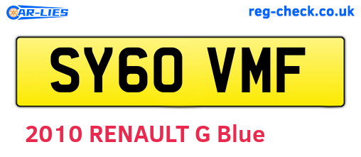 SY60VMF are the vehicle registration plates.