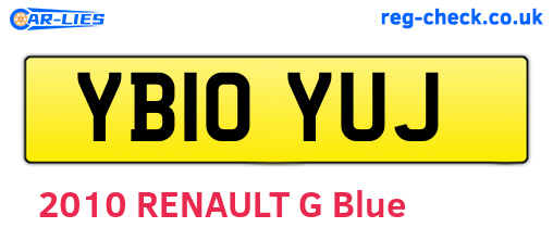 YB10YUJ are the vehicle registration plates.