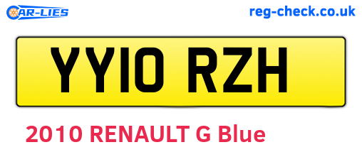 YY10RZH are the vehicle registration plates.