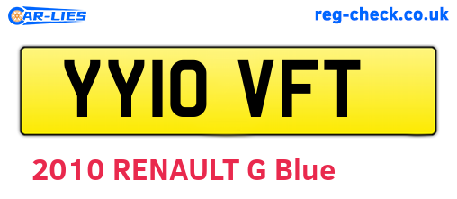 YY10VFT are the vehicle registration plates.