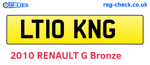 LT10KNG are the vehicle registration plates.