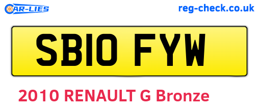 SB10FYW are the vehicle registration plates.