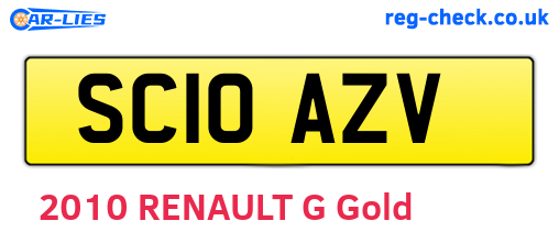 SC10AZV are the vehicle registration plates.