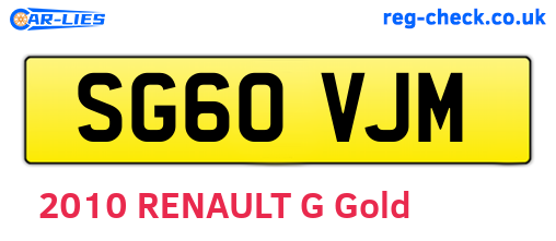 SG60VJM are the vehicle registration plates.