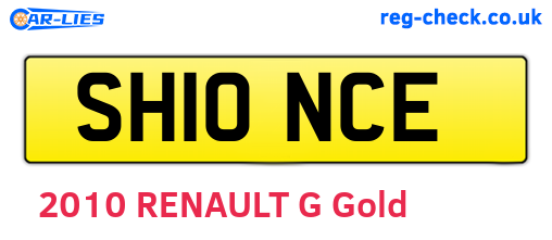 SH10NCE are the vehicle registration plates.