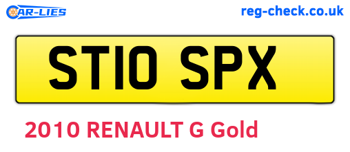 ST10SPX are the vehicle registration plates.